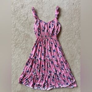 WUHOU Pink Floral Sleeveless Dress